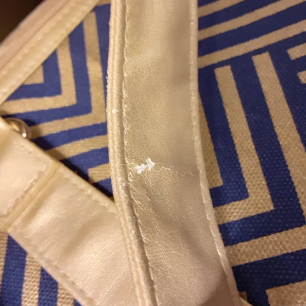 Kirkland's Metallic Gold & Blue Geometric Pattern Tote Bag